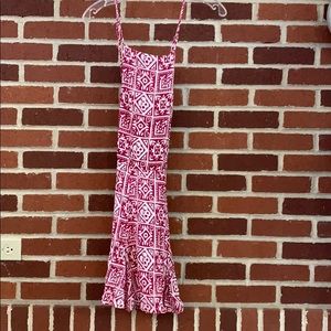 Open Back Patterned Halter Dress